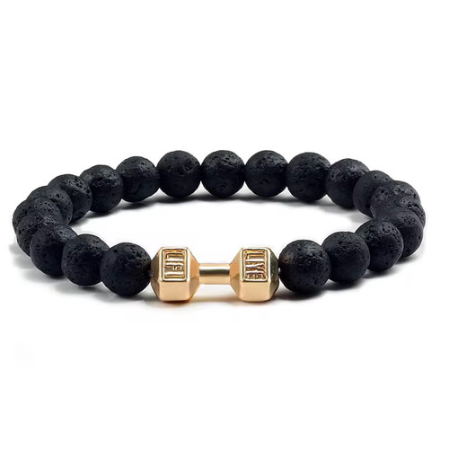 Bracciale pietra vulcanica - in,