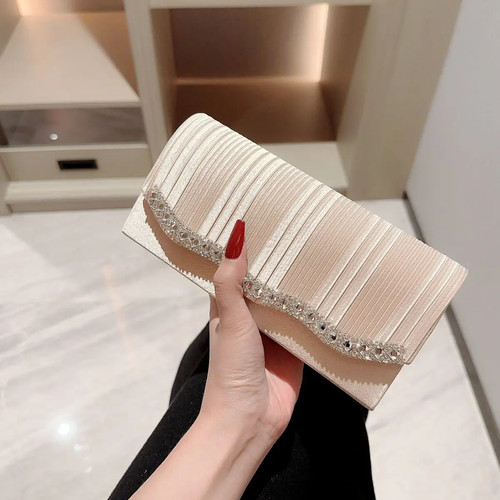 Pochette donna argento glitter