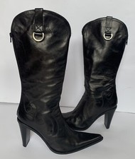 Emanuela Passeri Stivali Neri  Texani N. 37.5