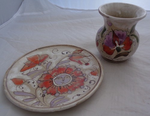 Vasetto piattino ceramica - vasetto,