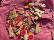 RARO antico chip poker Belle Epoque: N. 129 made in osso o celluloide - Italia