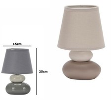 x Lume Lampada  Abat Jour Comodino Comò in Ceramica 25cm E14 Moderna 74584 dfh