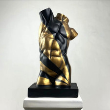 Scultura busto maschile oro
