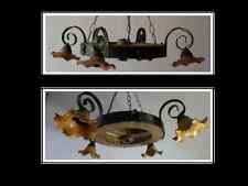 Lampadario rustico in ferro battuto e legno mod. Ruota di carro diversi modelli