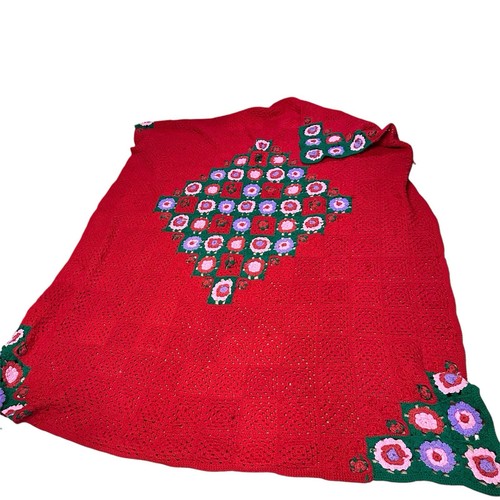 Coperta quadrata nonna rossa