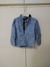 camicia bimbo bambino 3/4 anni  maniche lunghe original marines azzurro disegni 