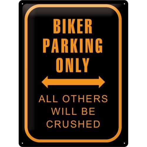 Biker parking only - only, embossed