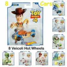 8 Modellini Toy Story 4 Disney Pixar Character Cars Hot Wheels Auto Come Foto 