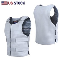 Gilet Moto Uomo Pelle Grigio -