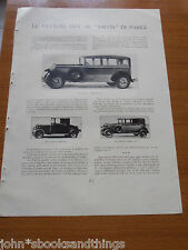 1929 VETTURE FIAT AL SALONE PARIGI BERLINA 521 C COUPE SPIDER 509 LANDAU 521