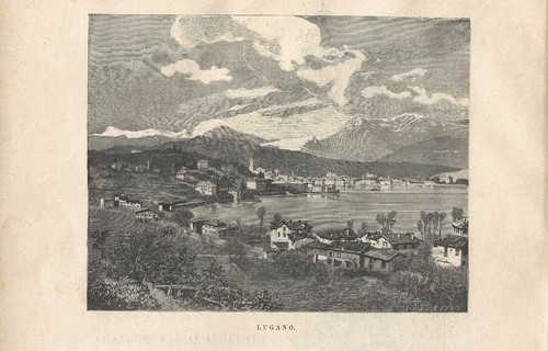 Stampa antica lugano veduta - stampa,