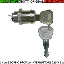 INTERRUTTORE CHIAVE METALLO 2 PROFILI ANTIFURTO 220 V 3 A COMANDO SIRENE ALLARME
