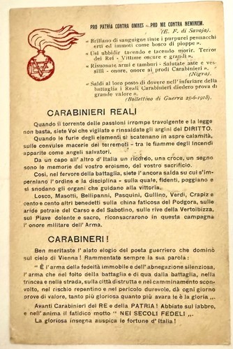 Cartolina carabinieri reali - cartolina,