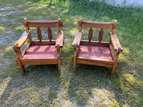 Poltrone legno vintage anni - legno,