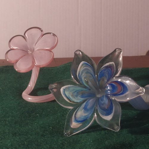 Murano coppia fiori in - di,