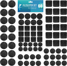 Set Di 60 Feltrini Adesivi per Mobili Sedie, Sottosedie Rotondi Quadrati, 3Mm Di