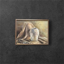 Quadro olio su tela natura morta moderna vintage metà secolo firmato C. Sassano