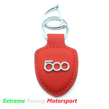 PORTACHIAVI IN ECOPELLE COLORE ROSSO LOGO METALLICO FIAT 500