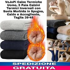 Calze Termiche Uomo,5 Paia Calzini Termici Invernali con Suola Morbida ,TG 39-45