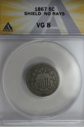 1867 anacs 8 scudo no - anacs,