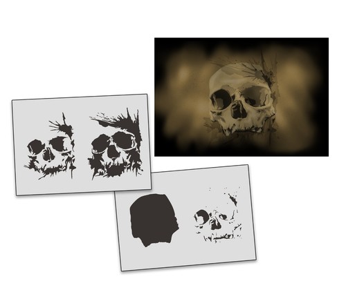 312 skull stencil acrilico - as-312,