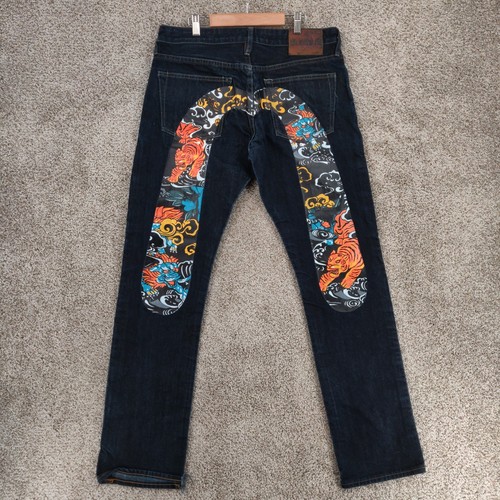 Jeans evisu 34x34 blu - jeans,