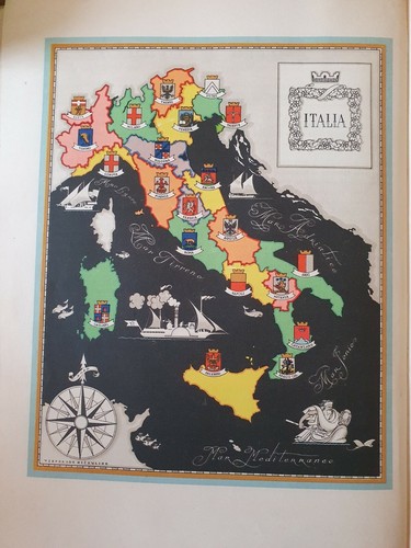 Vecchia cartina italia - '50,
