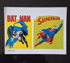 ADESIVO cm 15 x 11 - BATMAN SUPERMAN D.C. COMICS anni 70