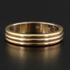 Fascia Cartier Vendome Louis Cartier 18 carati tricolore misura 7