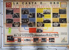 Manifesto originale 1937 processo produzione carta la carta è oro fabbrica 