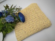 Copertina neonato uncinetto di cotone giallo con sfumature, misura 67 x 79 cm