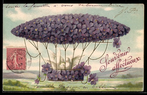Cartolina zeppelin decorata - cartolina,