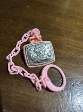 Pinza Portaciuccio in Plastica Azzurro con Placca Argentata - Pagliaccio