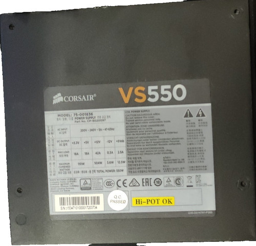 Alimentatore corsair vs550 - pc,