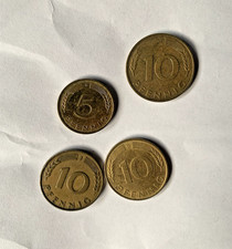 Lotto 4 monete Germania circolate - 5 Pfennig 1991 - 10 Pfennig 1949 1987 1990