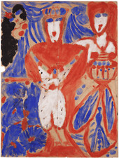 Letto di rose di loto : Aloïse Corbaz : 1947 : arte su tela archivio