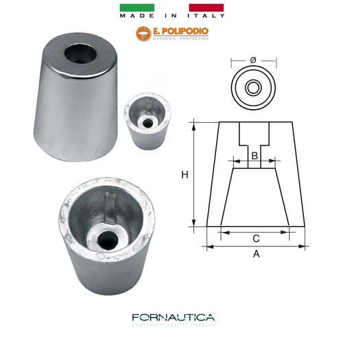 Anodo zinco ogiva - zinco,