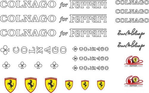 Adesivi telaio colnago ferrari - adesivi,