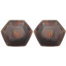 2 Vasche bagno esagonali rustiche shabby chic rame puro lavabo casale 