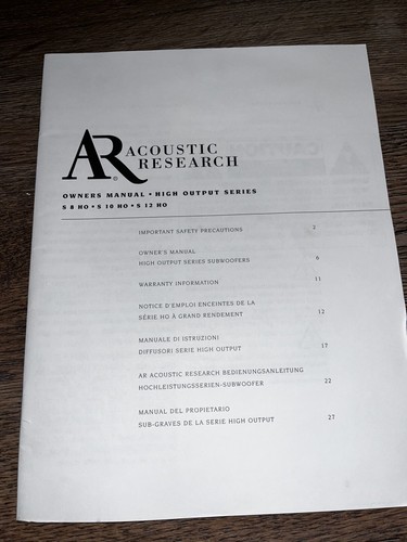 Manuale per altoparlanti - , ad