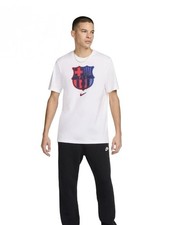 T-shirt Nike FC Barcelona uomo lifestyle bianca nuova con etichetta taglia extra large