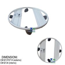 CARRELLO PORTA PIANTE PER VASO DIAM. CM 35 METALLO BIANCO CON RUOTE PER ESTERNO