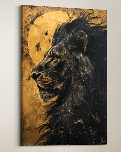 Quadro tela leone - tela, colorato