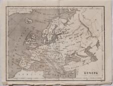 EUROPA EUROPE MAPPA RAME RISORGIMENTO 1860 CIRCA ALLODI CARTA GEOGRAFICA