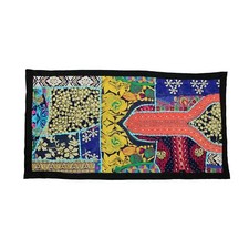 Arazzo patchwork ricamato a