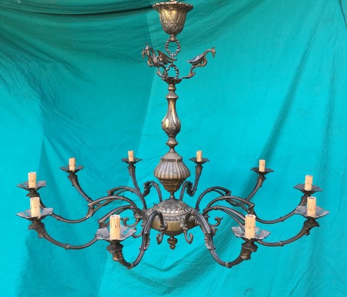 Lampadario bronzo dorato a - lampadario, in