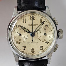 CHRONOGRAPH HARMAN-CRONO MANUALE-RUOTA A COLONNE-TUTTO FIRMATO-VALJOUX 23-RARO