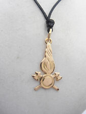 Vigili del Fuoco : Ciondolo in Oro Giallo 18 Kt - 750- Pendente Simbolo Pompieri