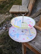 Alzatina ceramica 2 piani decorazione con gatti perfetta Integra