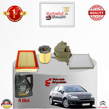 KIT TAGLIANDO FILTRI + OLIO CITROEN C4 1.6 HDi90 66KW 90CV DAL 2004 -> 2010
